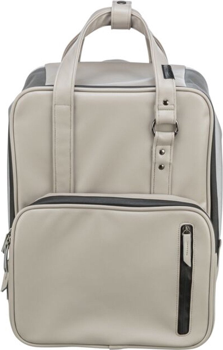 Trixie Dog Bag Backpack in stile città in pelle artificiale grigio chiaro