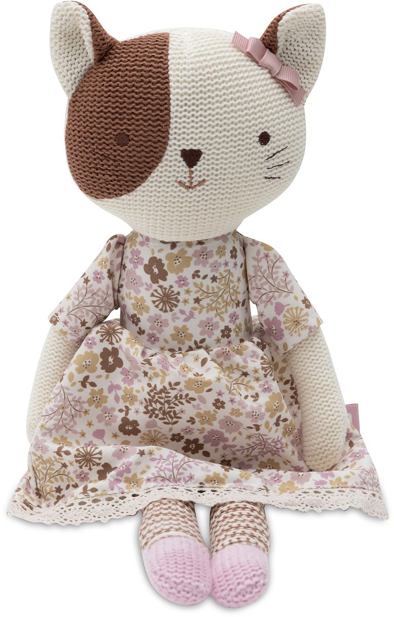 Jollein gato de peluche - jill - de punto - muñeca de peluche