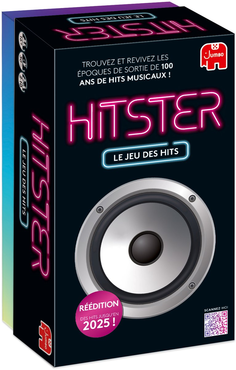 Hitster jumbo - originale - gioco di società in lingua francese - gioco d'azione - edizione francese - gioco musicale da 16 anni