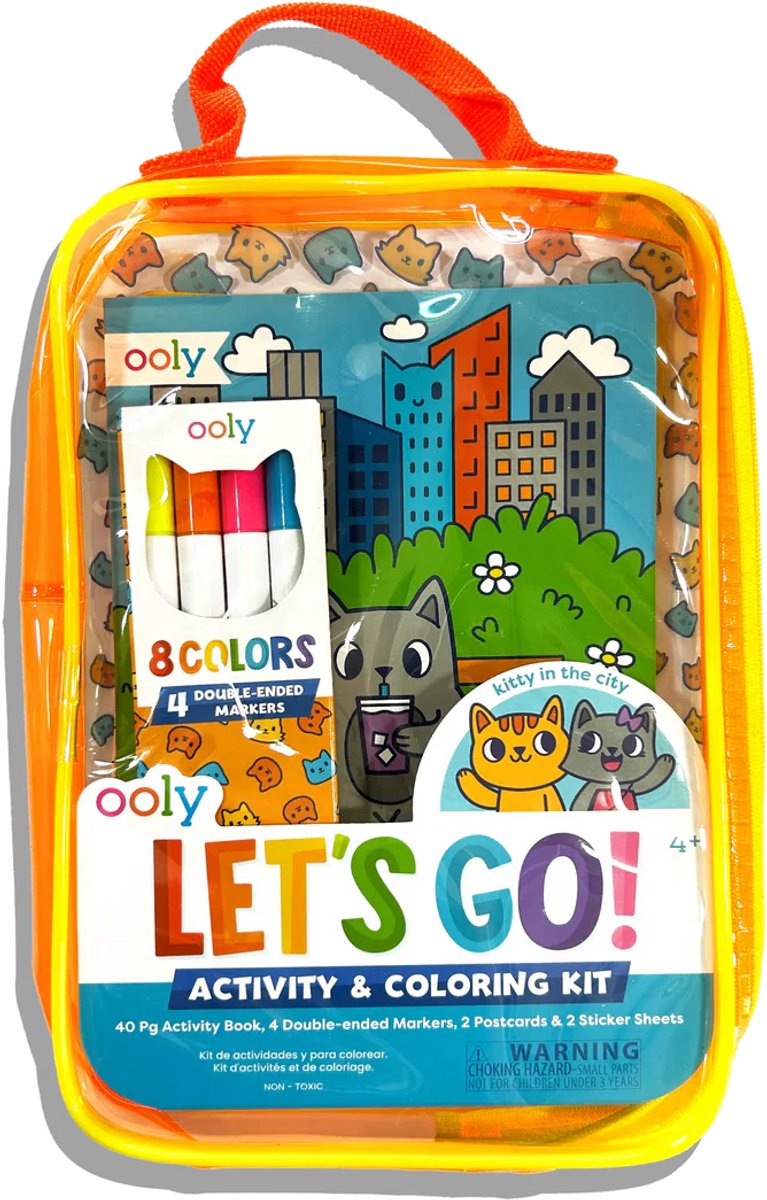 Ooly - ¡vamos! kit de actividades para colorear - gatito en la ciudad