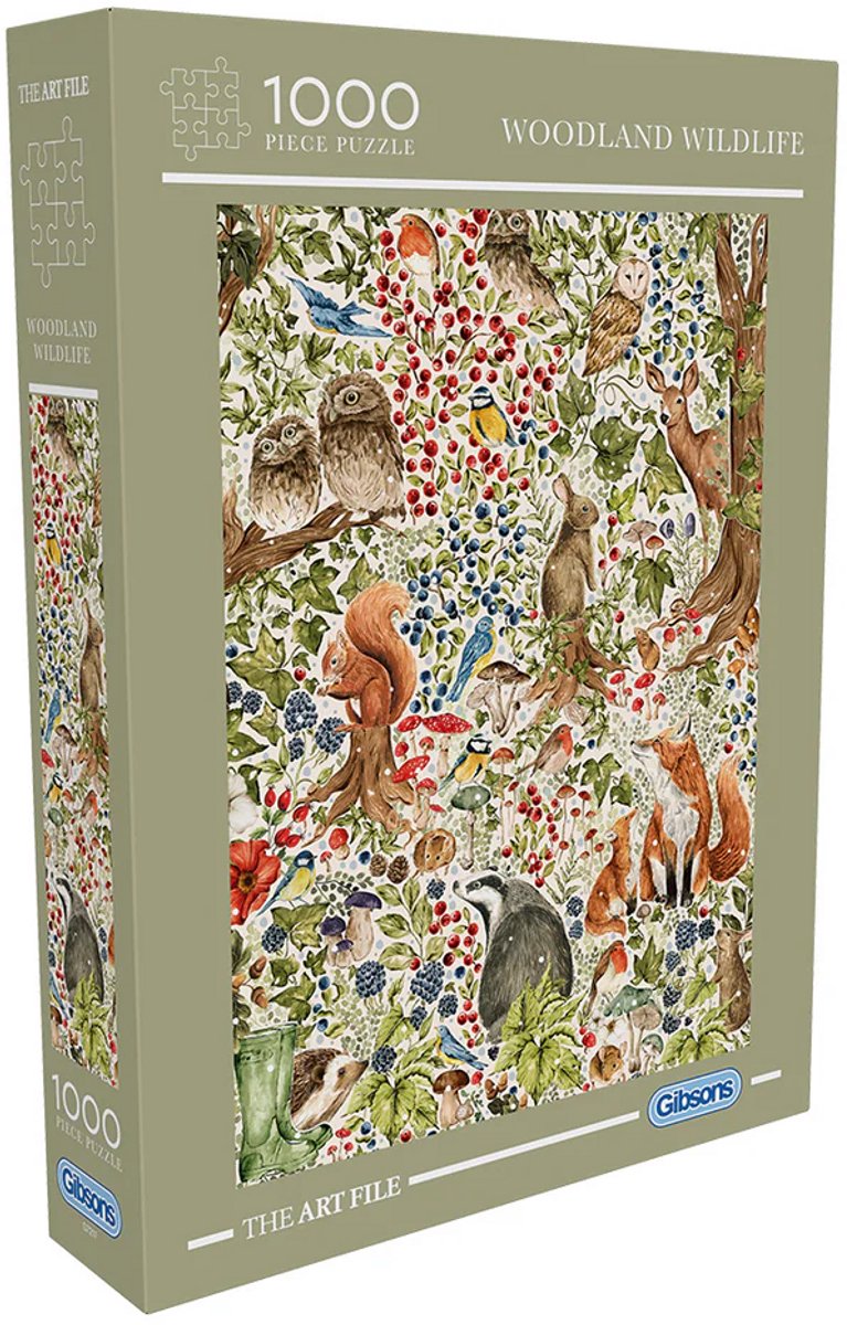 Gibsons - woodland wildlife (by the art file) - 1000 pieces 48×69cm (w×h) - jigsaw puzzle for adults