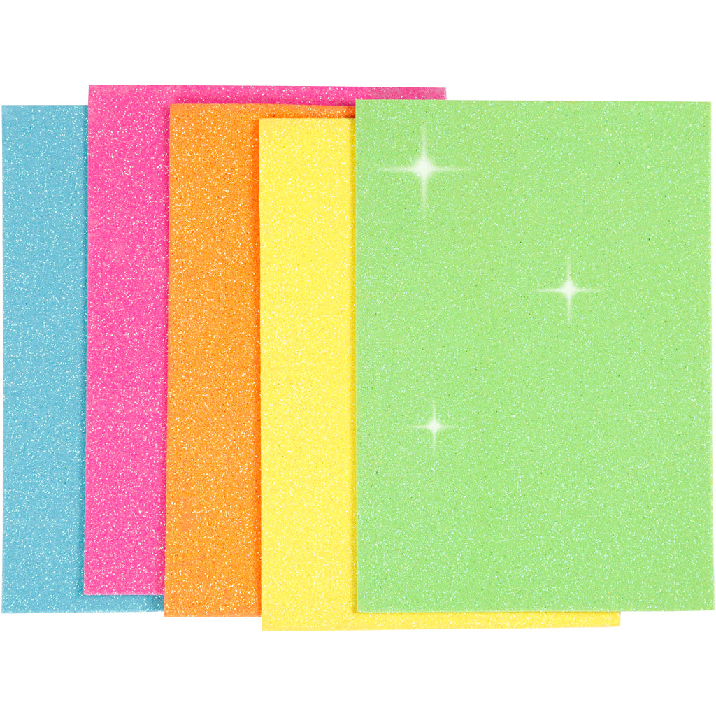 Fogli foam Creative Company, a5, foglio 150x210 mm, spessore 2 mm, vari colori, 5 fogli 1 scatola