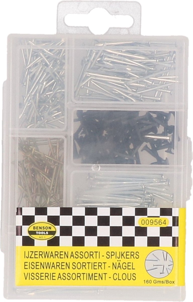 Clavos sin marca sans Marque Benson - práctica caja surtida - varios tamaños - compactos y transparentes