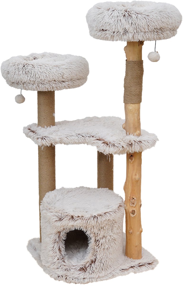 Tiragraffi Ebi marsiglia pelo lungo peluche beige 49 x 49 x 122 cm - cat