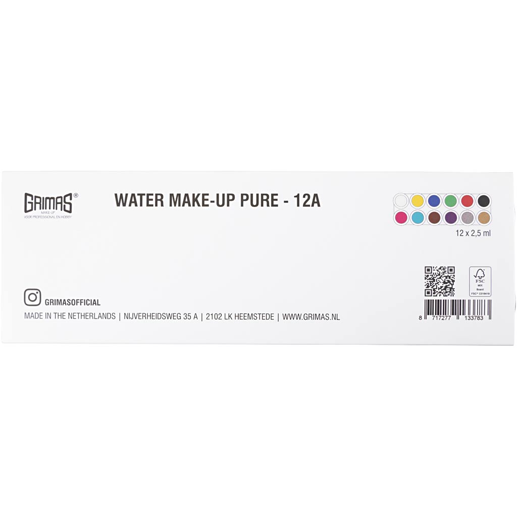 Grimas make-up - tavolozza trucco, vari colori, 12x2,50 ml 1 pezzo