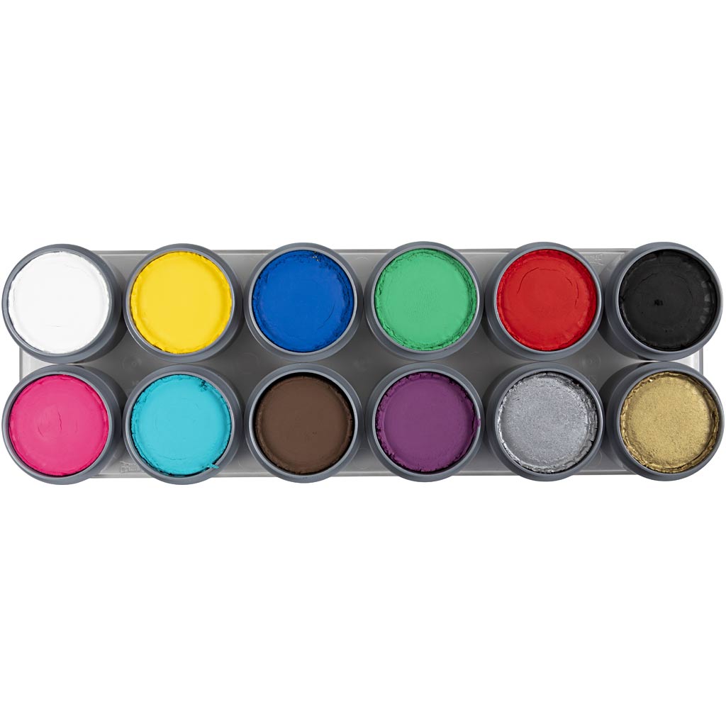 Grimas make-up – tavolozza trucco, vari colori, 12x15 ml 1 pezzo