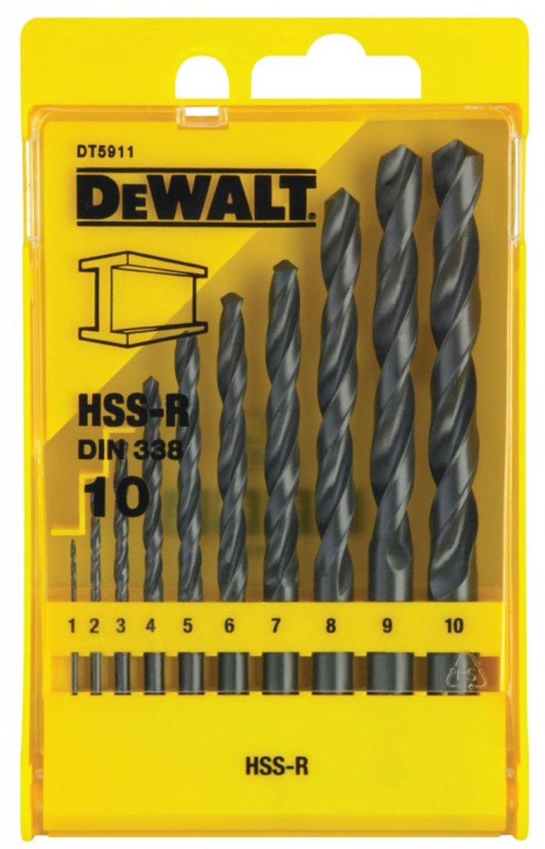 Dewalt DT5911 Set di punte per metallo HSS-R da 10 pezzi in cassetta