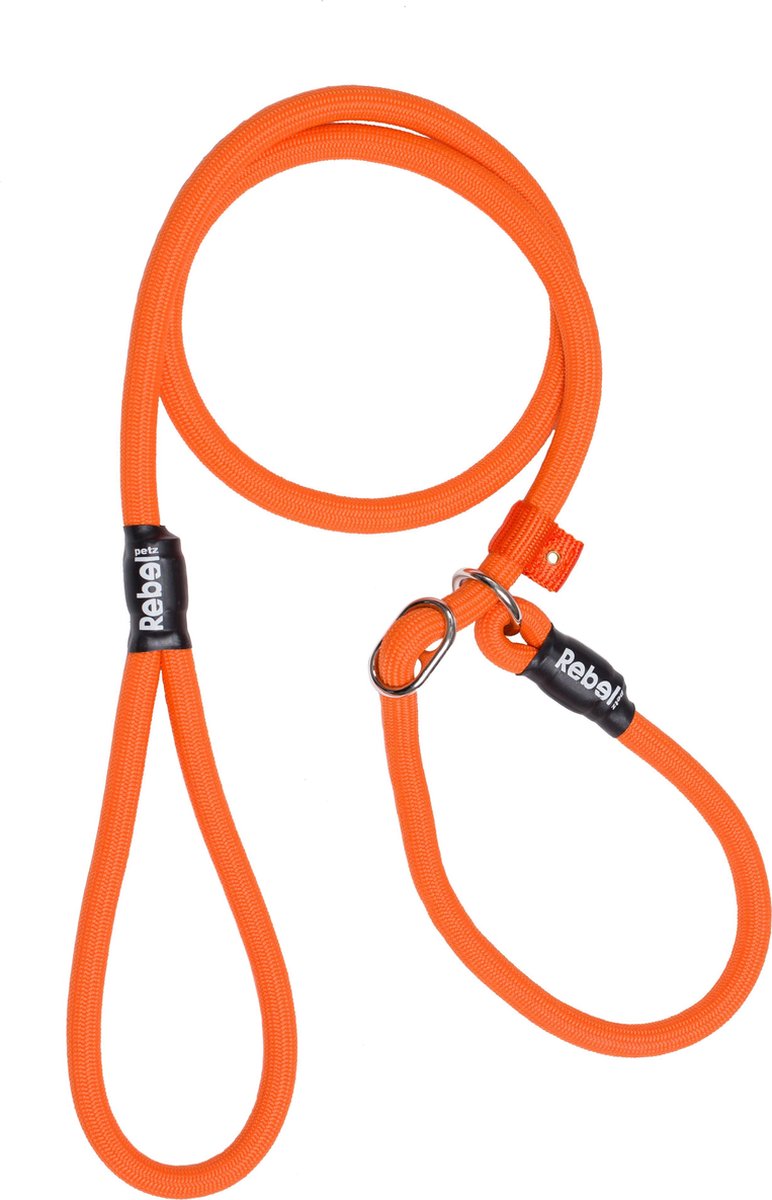 Correa para perros Rebel Petz - correa de entrenamiento - naranja - l - 12 mm x 140 cm