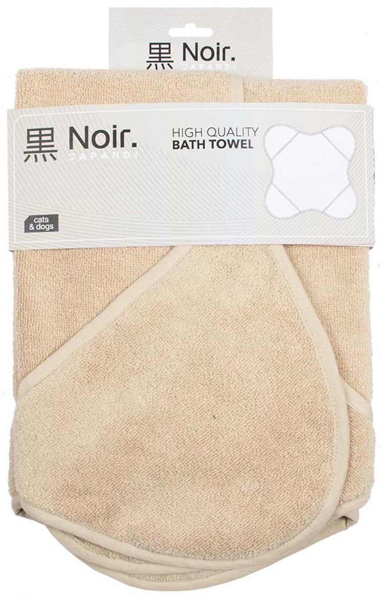 Noir. noir japandi - badhanddoek voor honden - beige - absorberend - wasmachinebestendig
