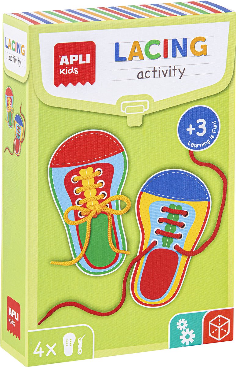 I bambini Apli imparano ad allacciarsi i lacci delle scarpe - 4 pezzi