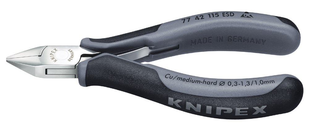Pinza a taglio laterale Knipex Electronics esd con manici multicomponente 115 mm - 7742115esd