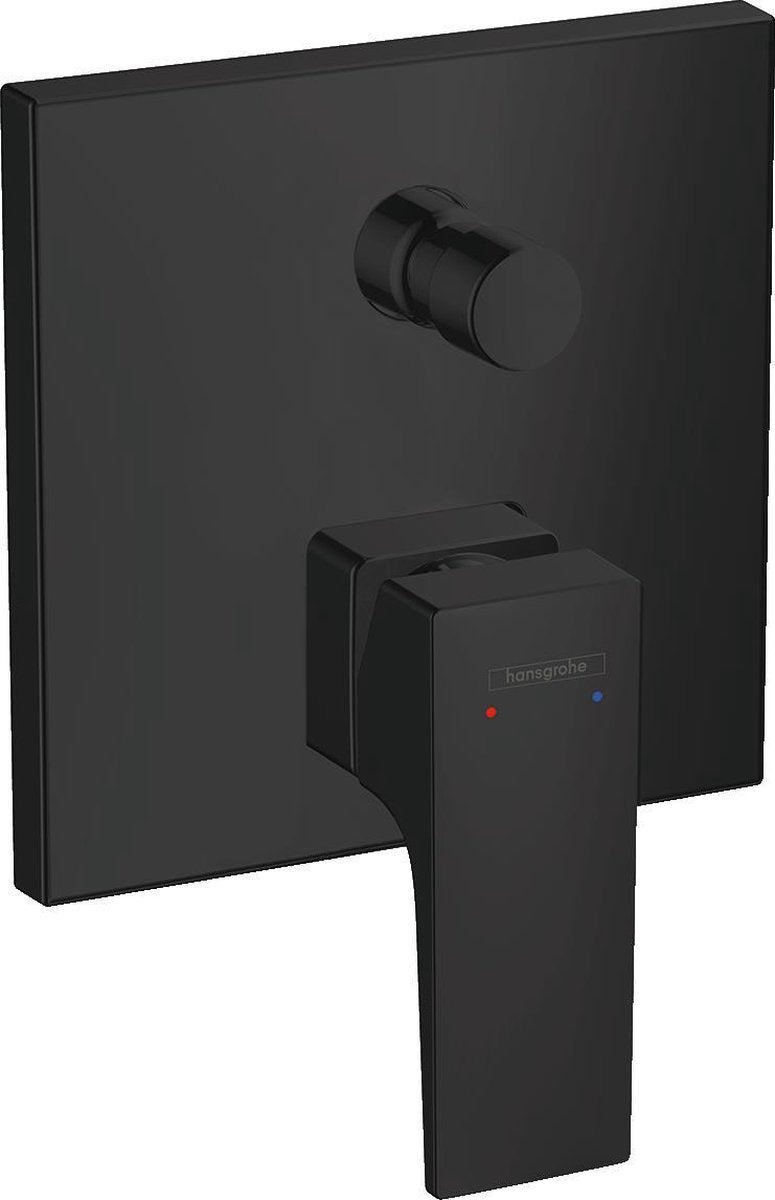 Miscelatore monocomando vasca Hansgrohe metropol ad incasso con maniglia dritta nero opaco