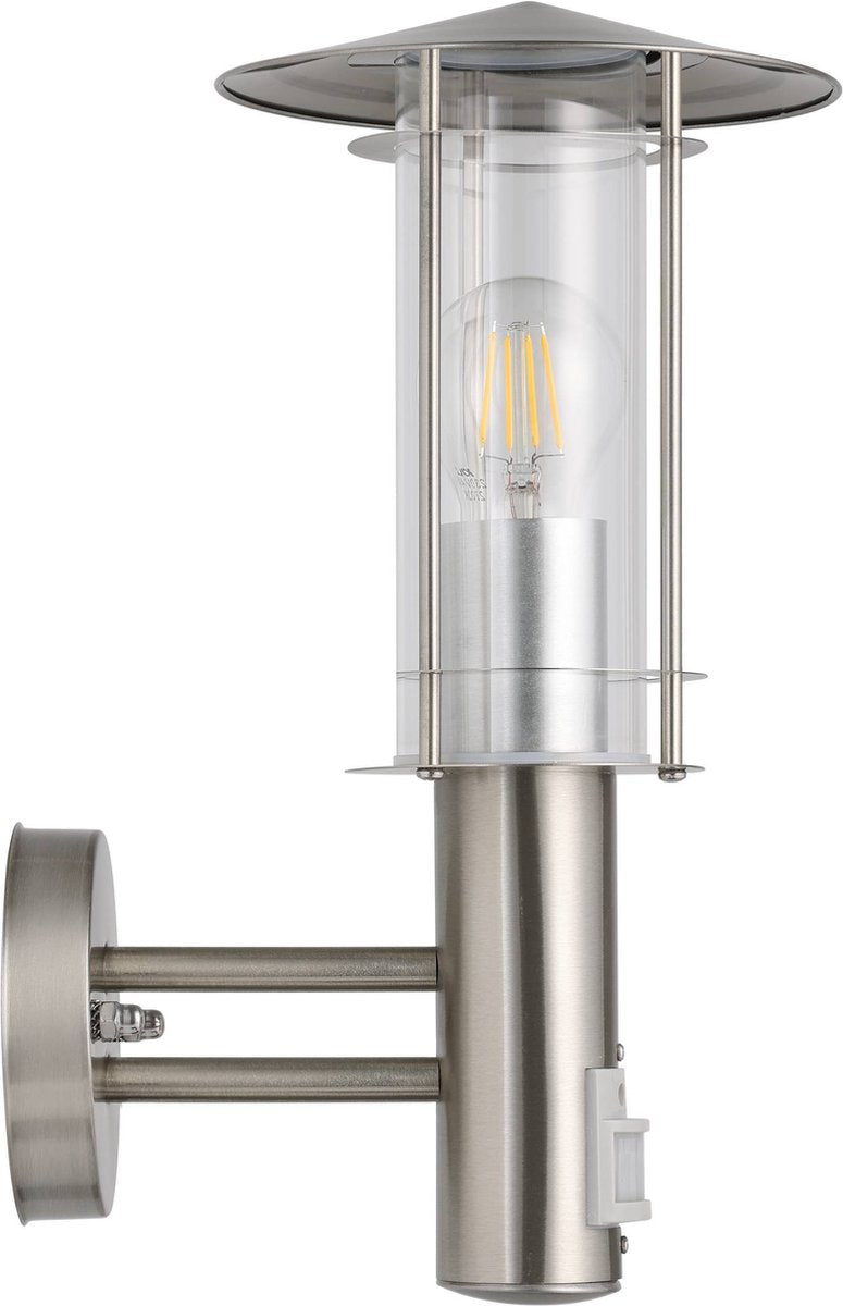 Eglo lisio - wandlamp buiten - bewegingssensor - 1 lichts - rvs - helder