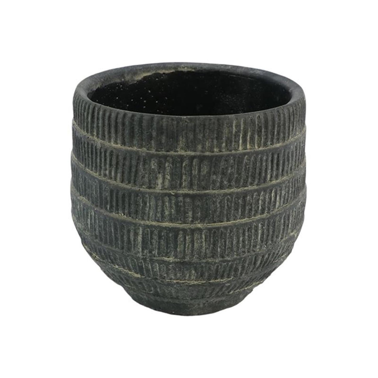 Hbx natural living macetero cissane ø17xh15,5cm negro