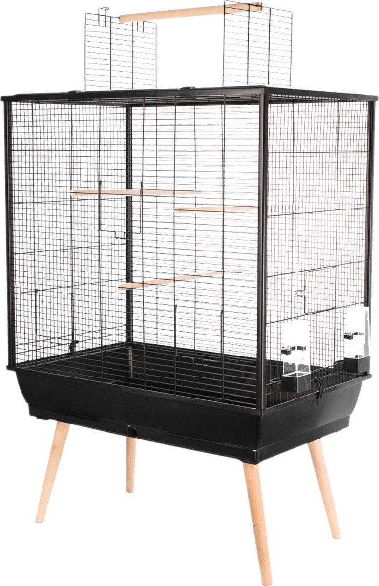 Zolux gabbia per uccelli neo darwin - recinti per uccelli - nera - 78 x 48 x 112 cm