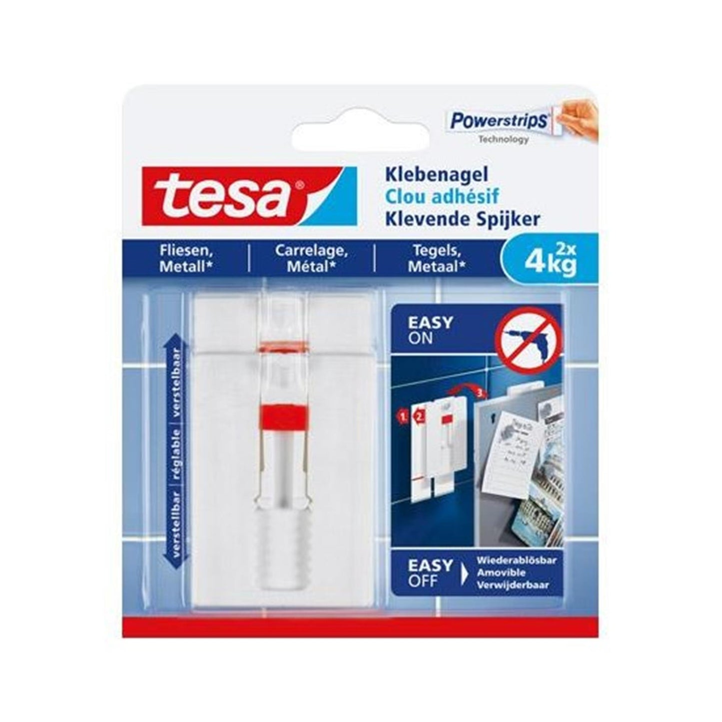 Clavo adhesivo regulable Tesa 2x4kg