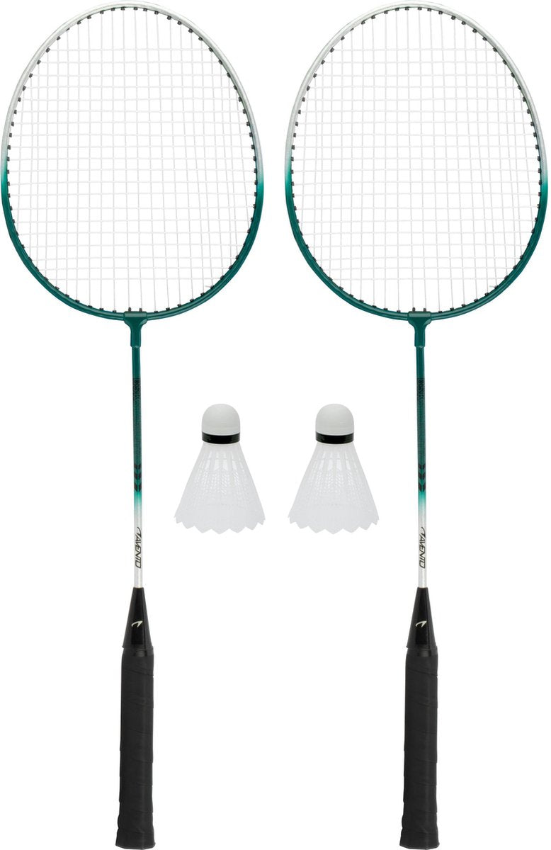 Avento - set da badminton power speed - acciaio - verde argento - set di 2