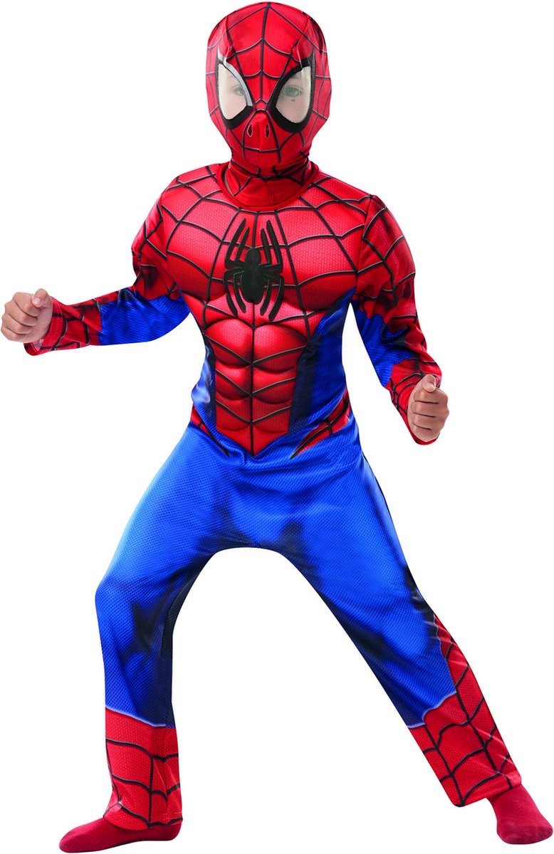Rubies rubie's verkleedpak marvel spider-man junior rood blauw mt 128