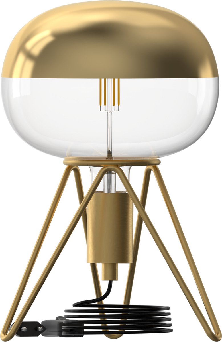 Trípode para lámpara de mesa Calex - industrial - casquillo E27 - dorado - excl. fuente de luz