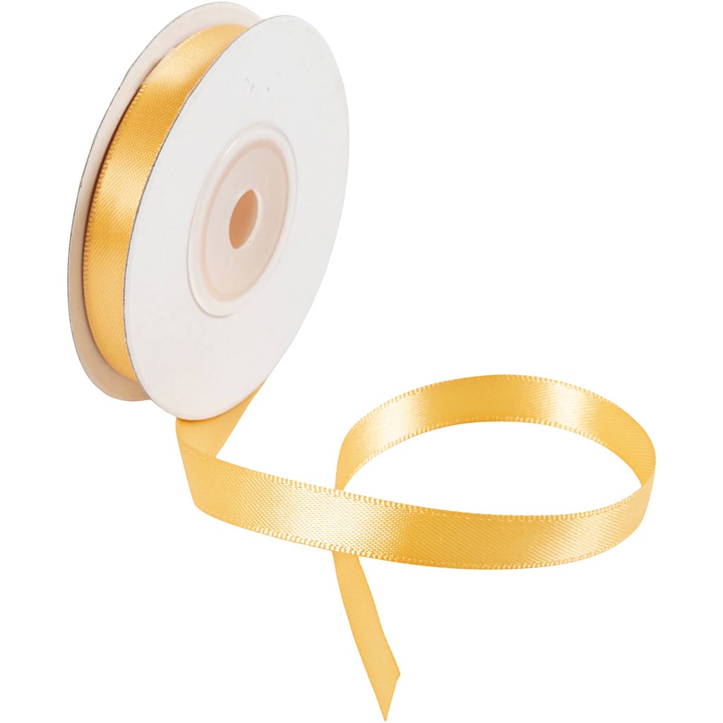 Nastro di raso Creative Company, l: 10 mm, giallo, 10 m 1 rotolo