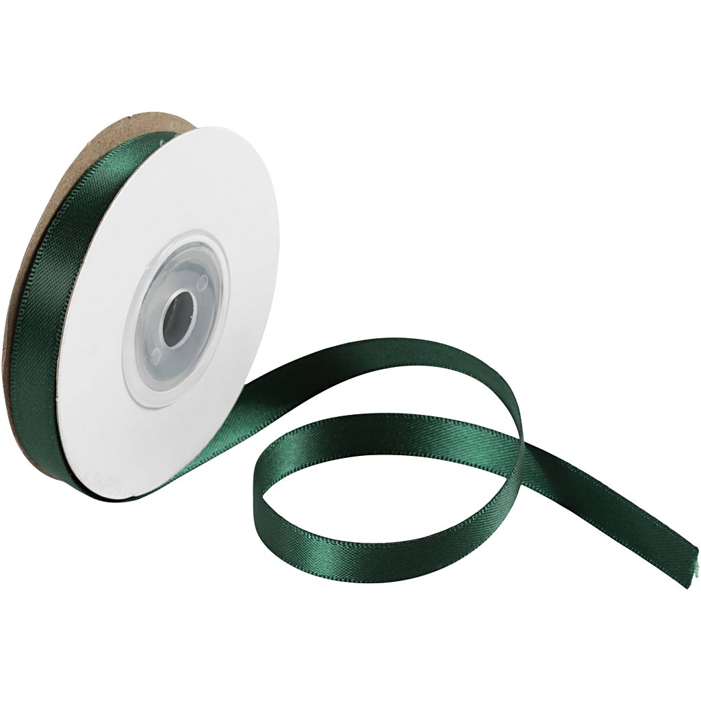 Creative Company Satin Ribbon, B: 10 mm, verde, 10 m 1 rotolo