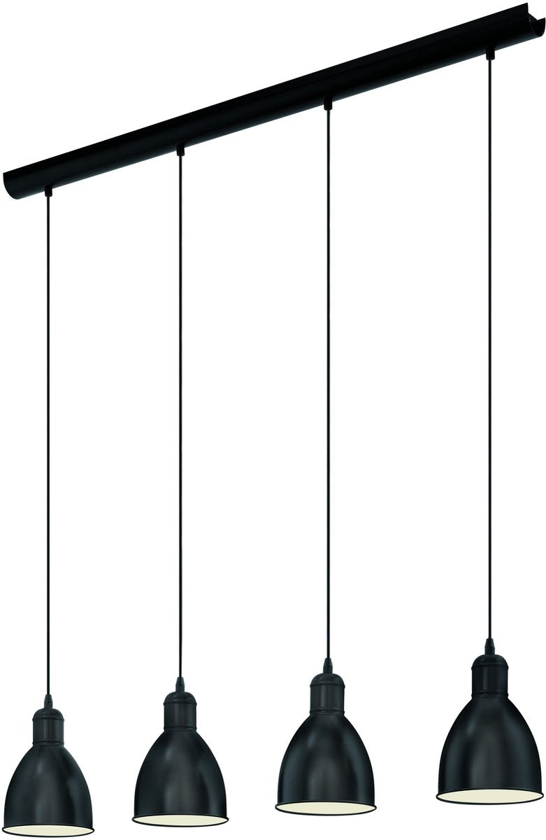 Eglo priddy hanglamp - e27 - 97,5 cm - zwart wit
