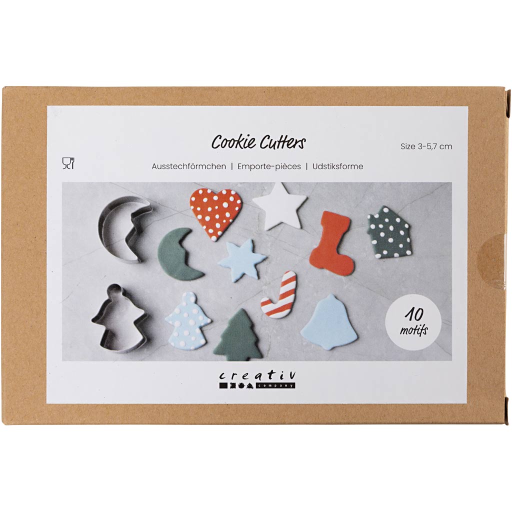 Formine per biscotti Creativ Company, forme natalizie, misura 3-5,7 cm, 10 pezzi, 1 scatola