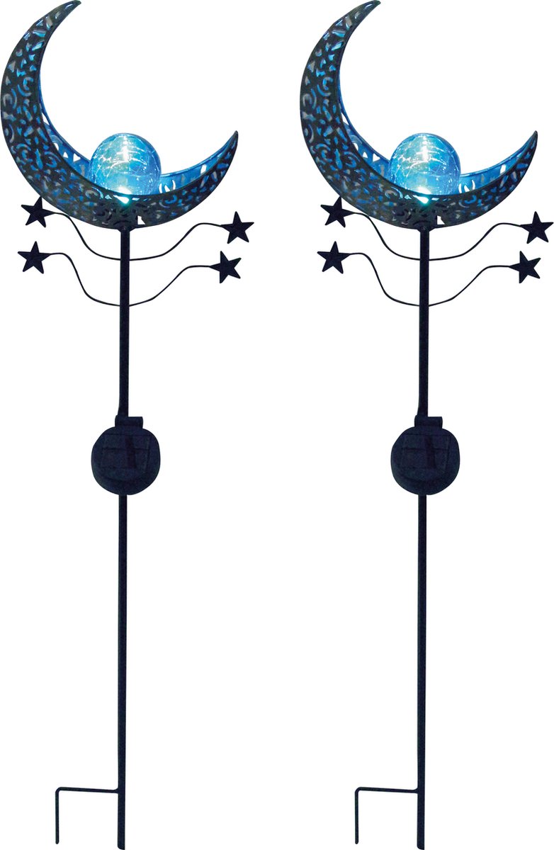 Luxform - lampada da giardino con picchetto - blu mandala - 2 pezzi - LED - alimentazione solare