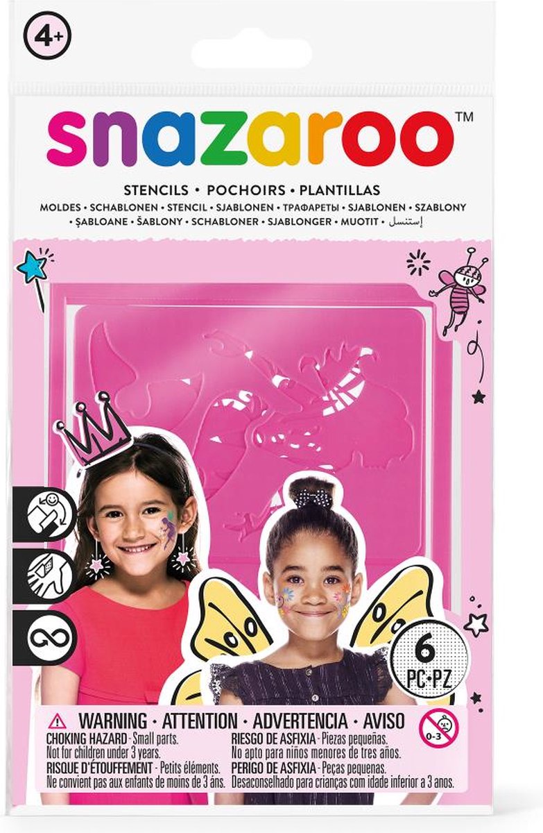 Stencil Snazaroo 6™ per ragazze - Pittura per il viso