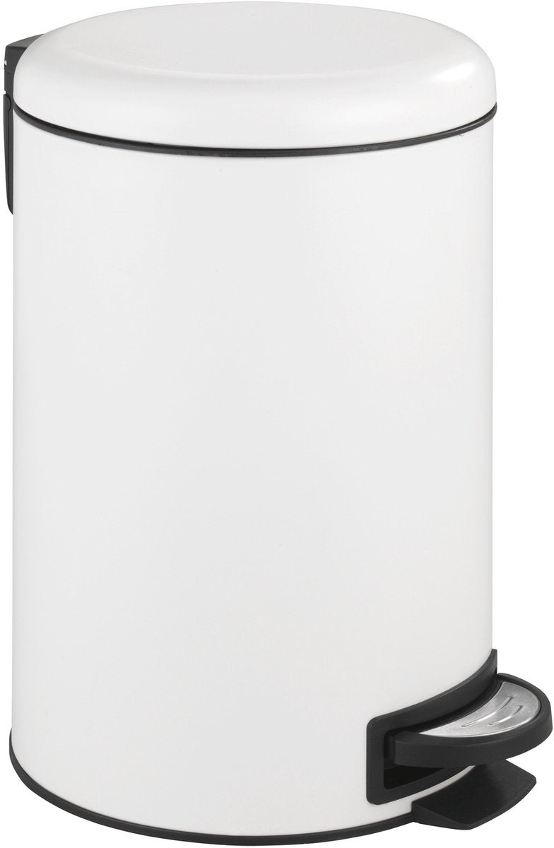 Wenko pedaalemmer leman easy-close 12 liter mat wit - easy close deksel - afvalemmer - prullenbak - afvalbak - vuilbak - vuilnisbak