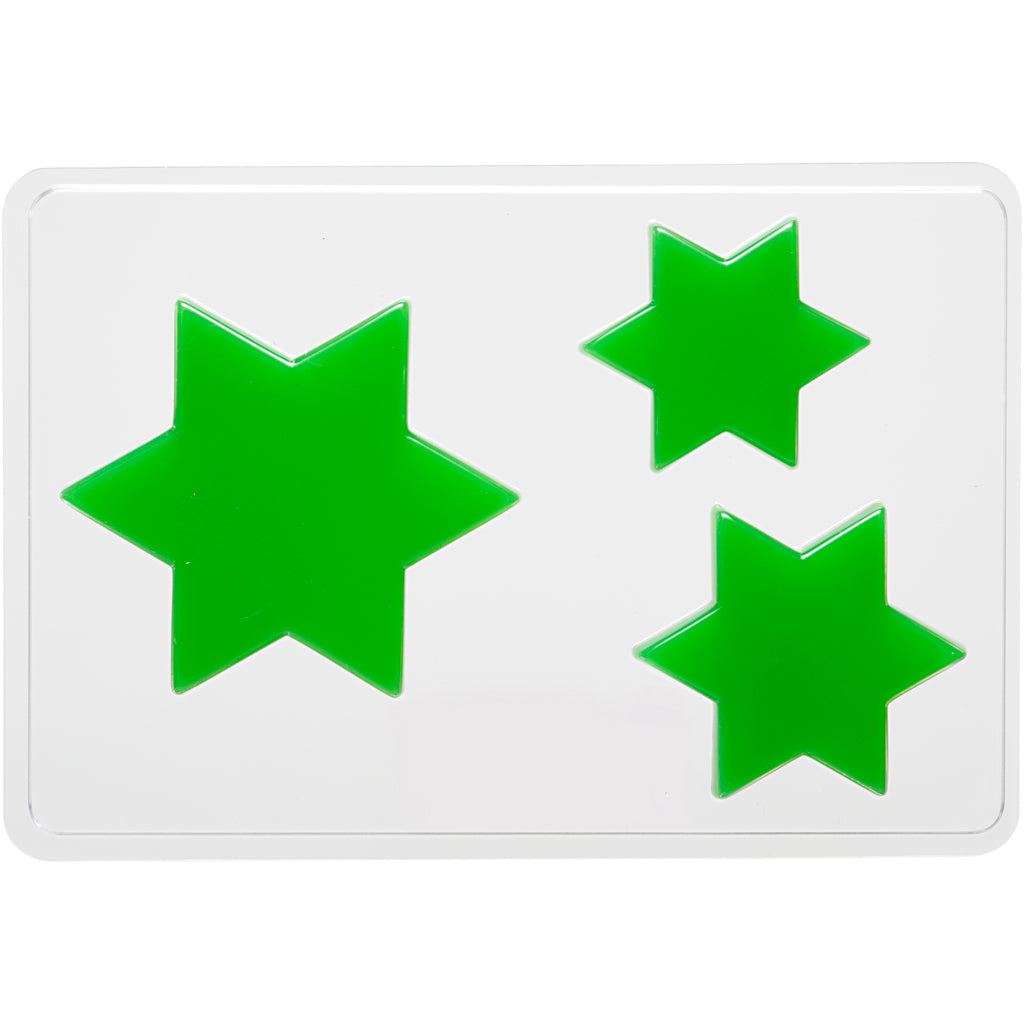 Stampo per colata Creative Company, stella, h: 6+8+10 cm, d: 9 mm, dimensioni 14,9x22 cm, 1 pezzo