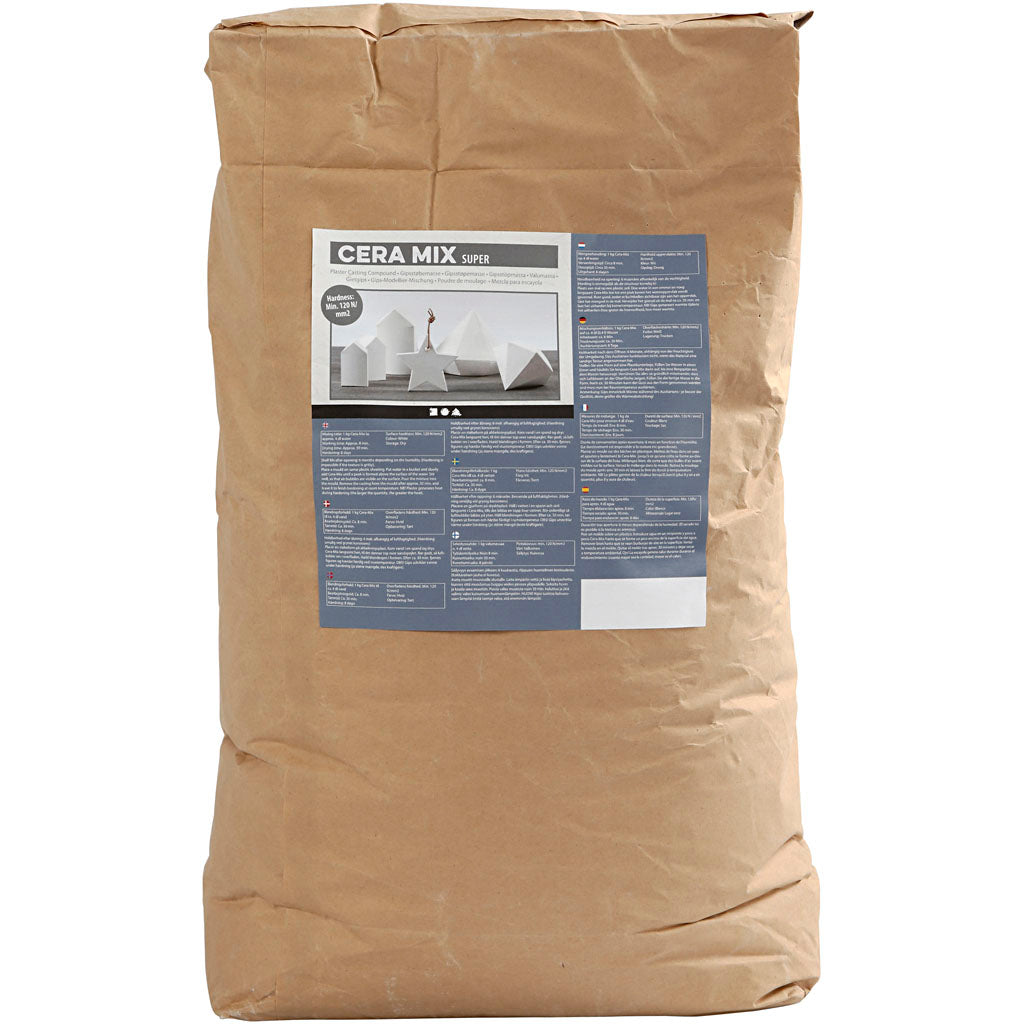 Creativ company cera-mix super mezcla para yeso, blanco, 25 kg 1 caja