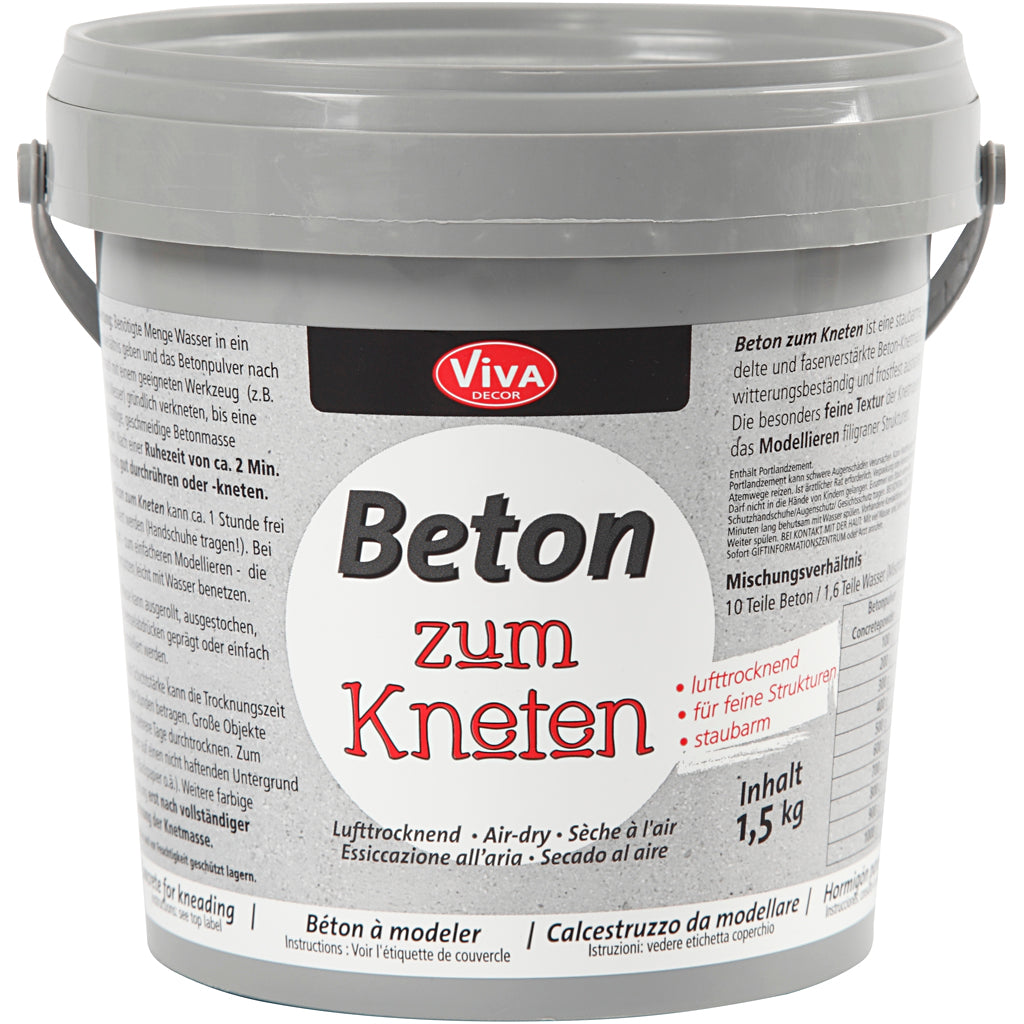 Viva decoración de hormigón de rodilla, gris, 1500 g 1 caja