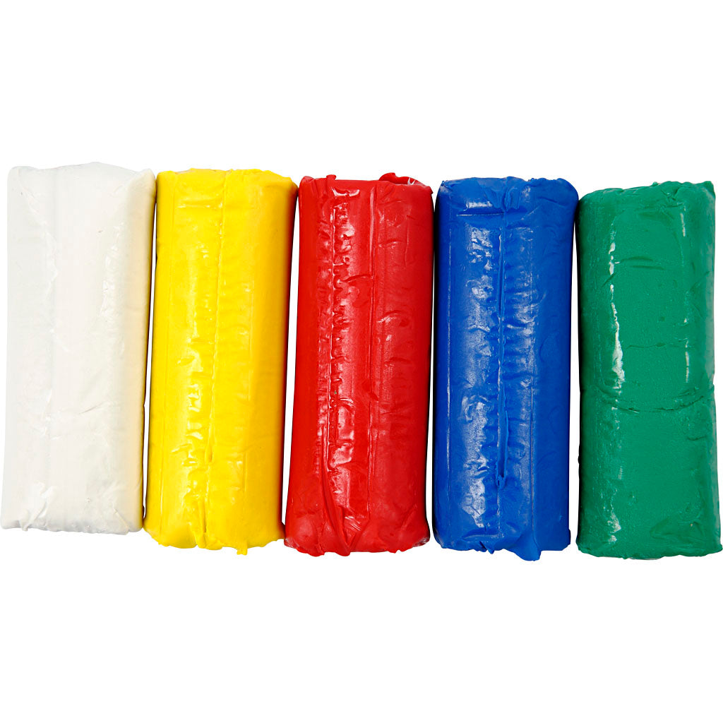 Creativ company plastilina, h: 9,5 cm, varios colores, 5x80 g 1 caja