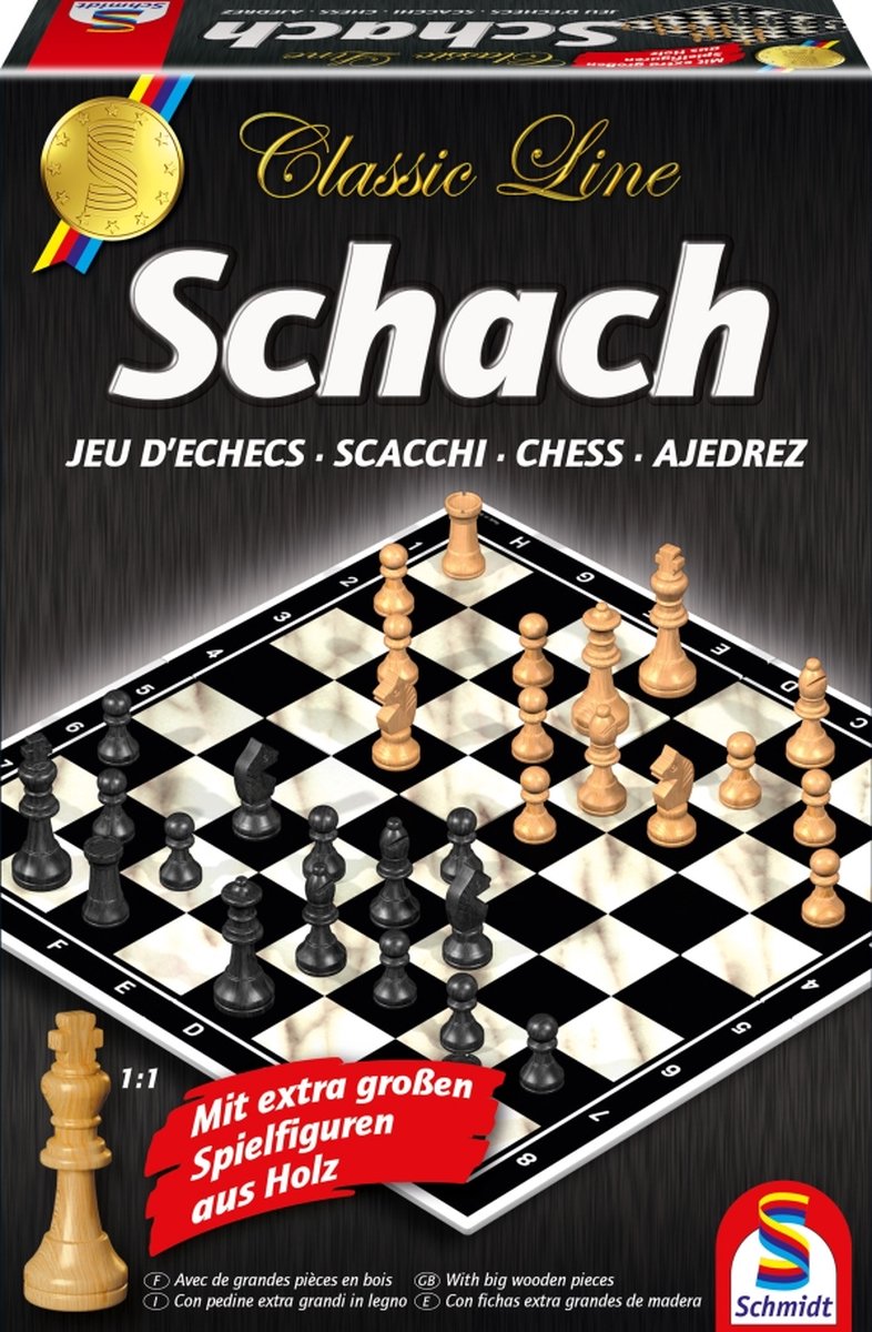 Schmidt ® - scacchi con pedine extra grandi - linea classica - gioco da tavolo - strategia classica - 2 giocatori - da 6 anni