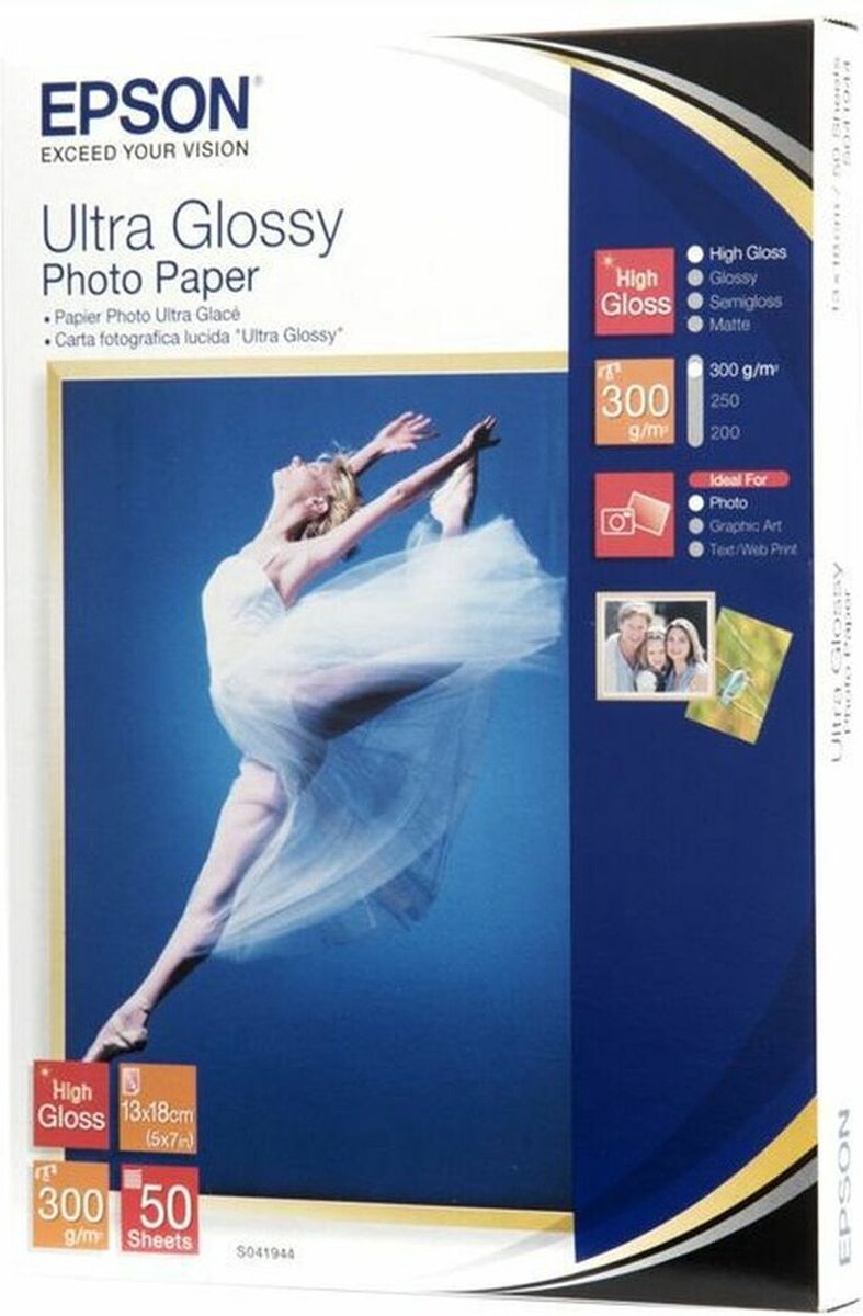 Epson c13s041944bh papel fotográfico ultra - 13x18cm 50 hojas