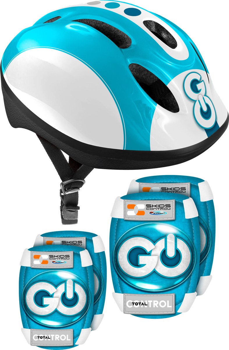 Casco Stamp + coderas rodilleras unisex, control de derrapes