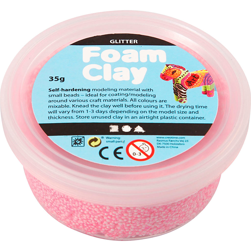 Foam clay ®, glitter, rosso chiaro, 35 gr 1 scatola