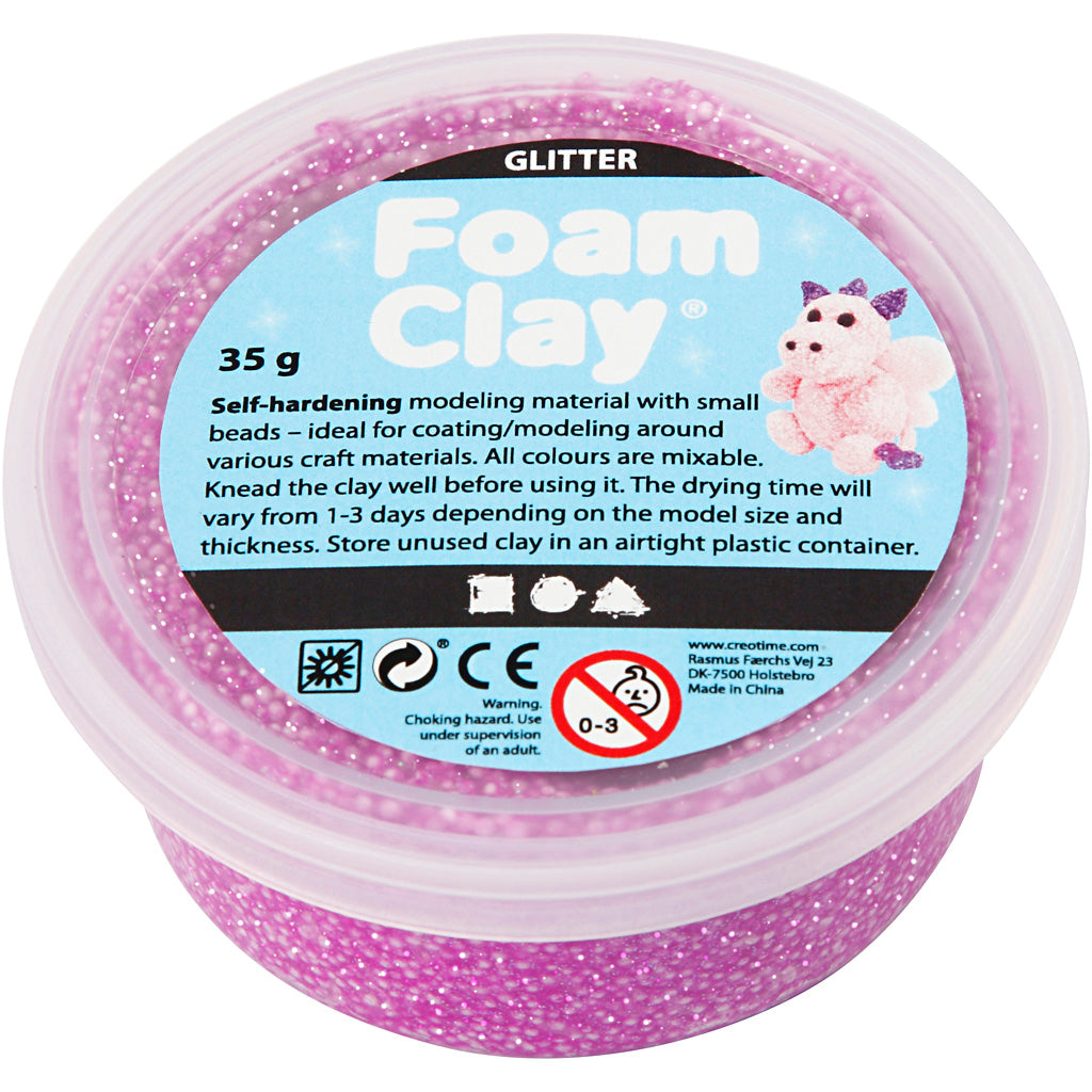 Foam clay ®, glitter, viola, 35 gr 1 scatola