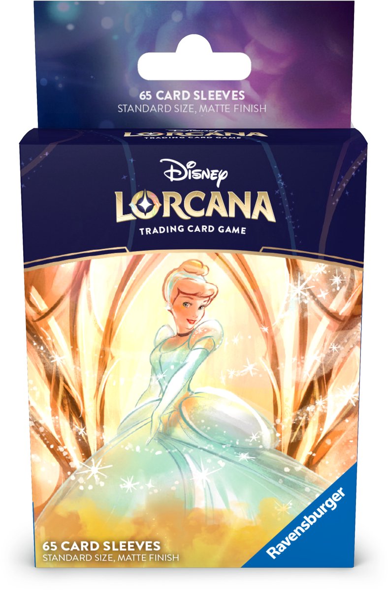 Disney lorcana ravensburger - : fundas para tarjetas cenicienta (65x) - protectores de tarjetas