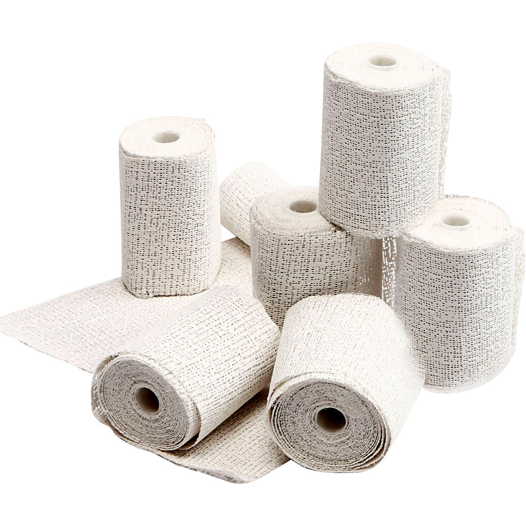 Yeso de gasa Creativ company, l: 2,7 m, ancho: 5+7,5+10 cm, 80 rollos 1 caja