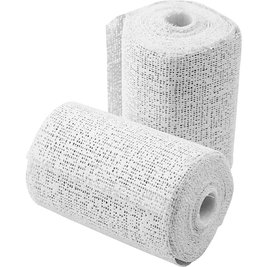 Cerotto di garza Creativ Company, l: 2,7 m, l: 7,5 cm, bianco, 2 rotoli 1 scatola
