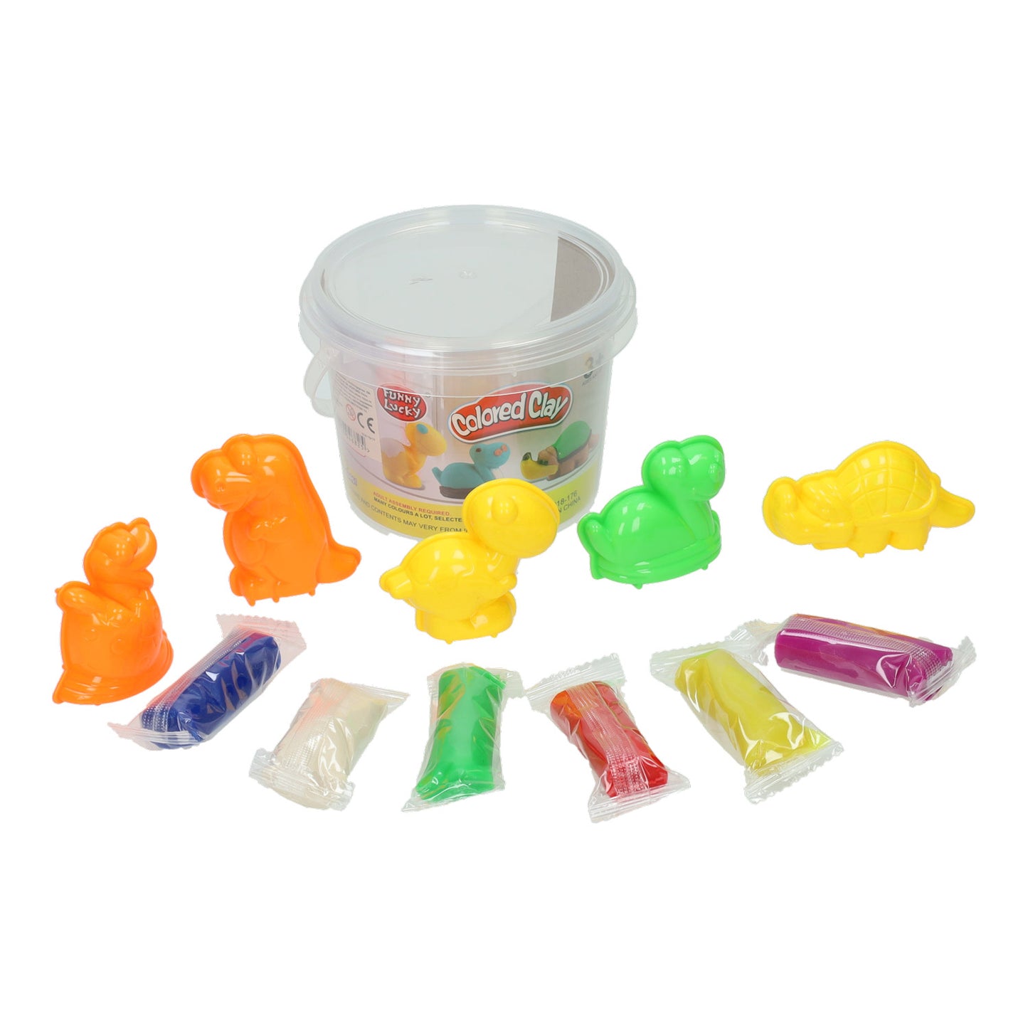 Set di argilla in scatola portaoggetti a forma di dinosauro - 6 colori di argilla