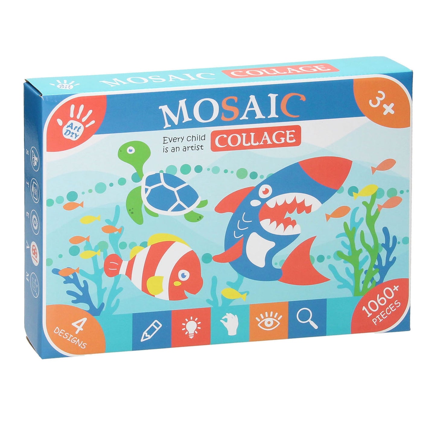 Conjunto de artesanía del mundo submarino del collage de mosaicos
