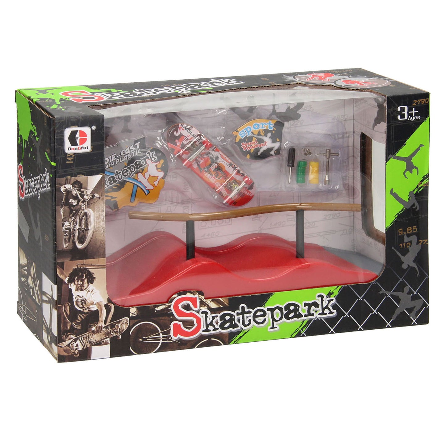 Skateboard di dita con acrobazia