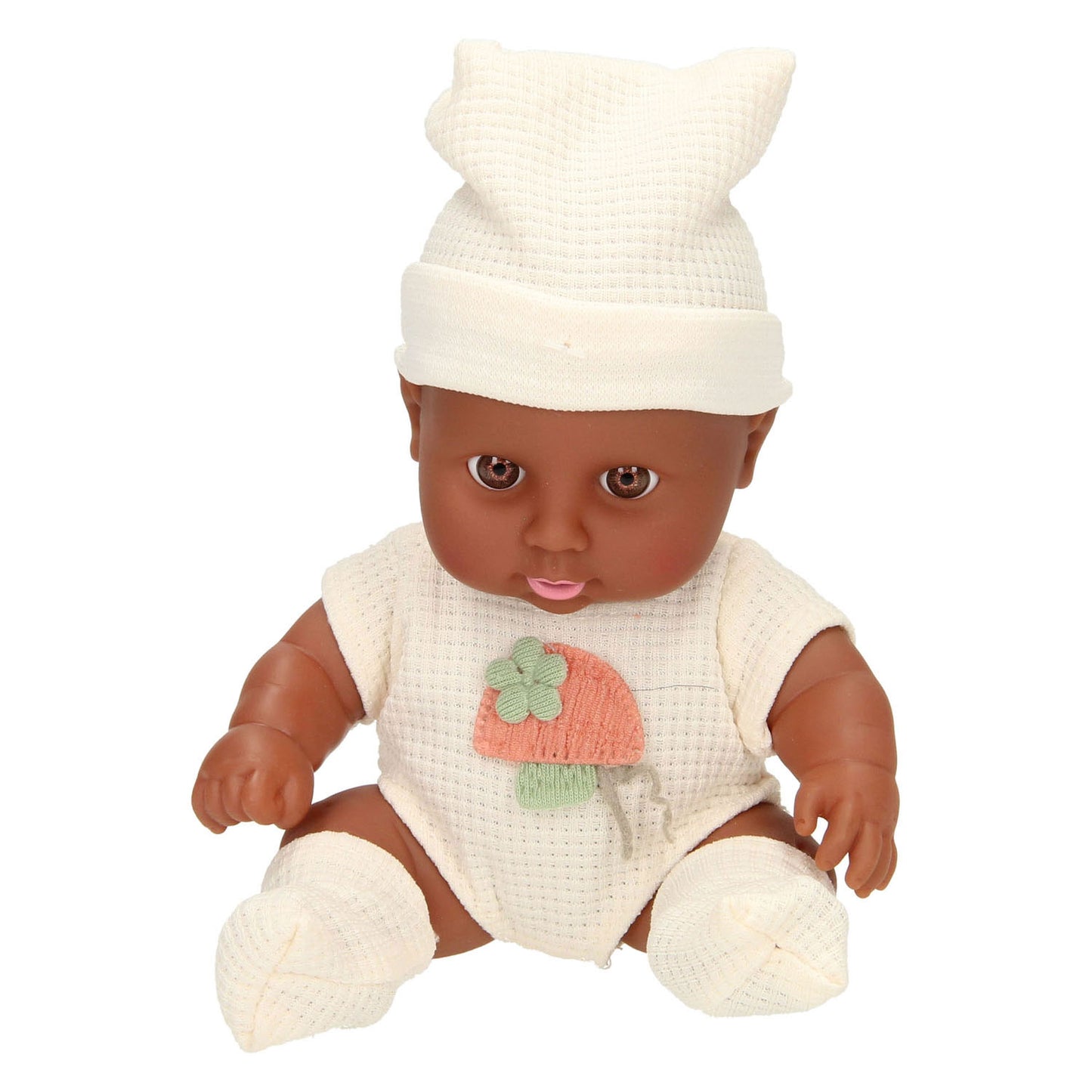 Bambolina con costume waffle e cappello