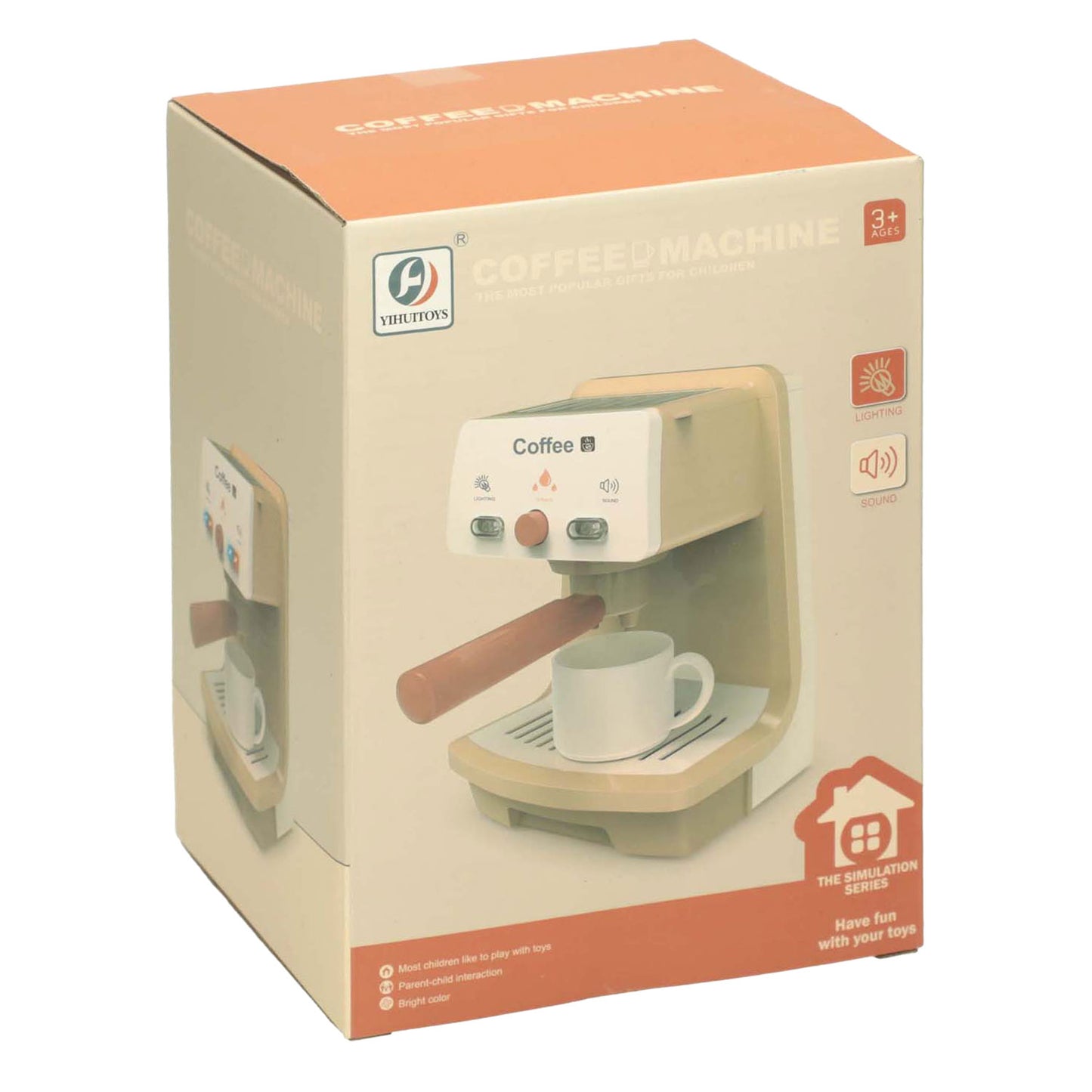 Cafetera con luz y sonido.
