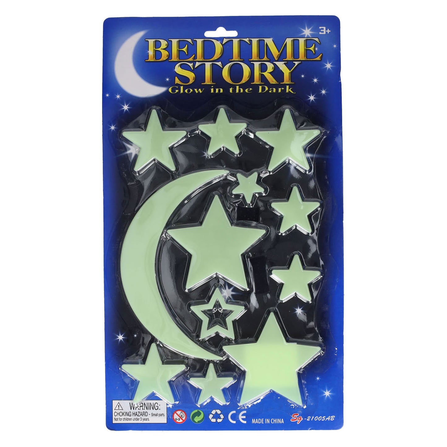Brilla en el set oscuro luna y estrellas