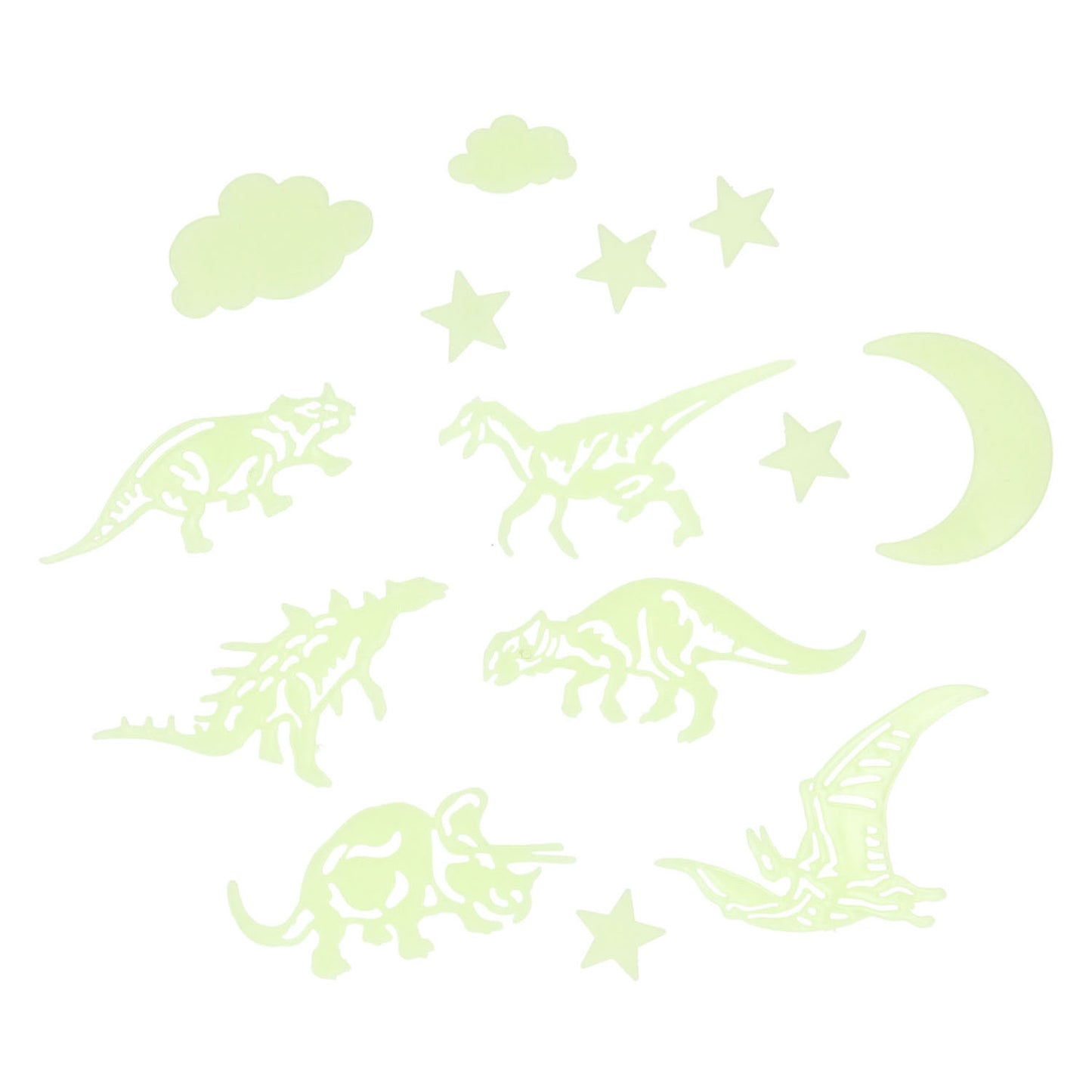 Dinosauri che si illuminano al buio, 16 pz.