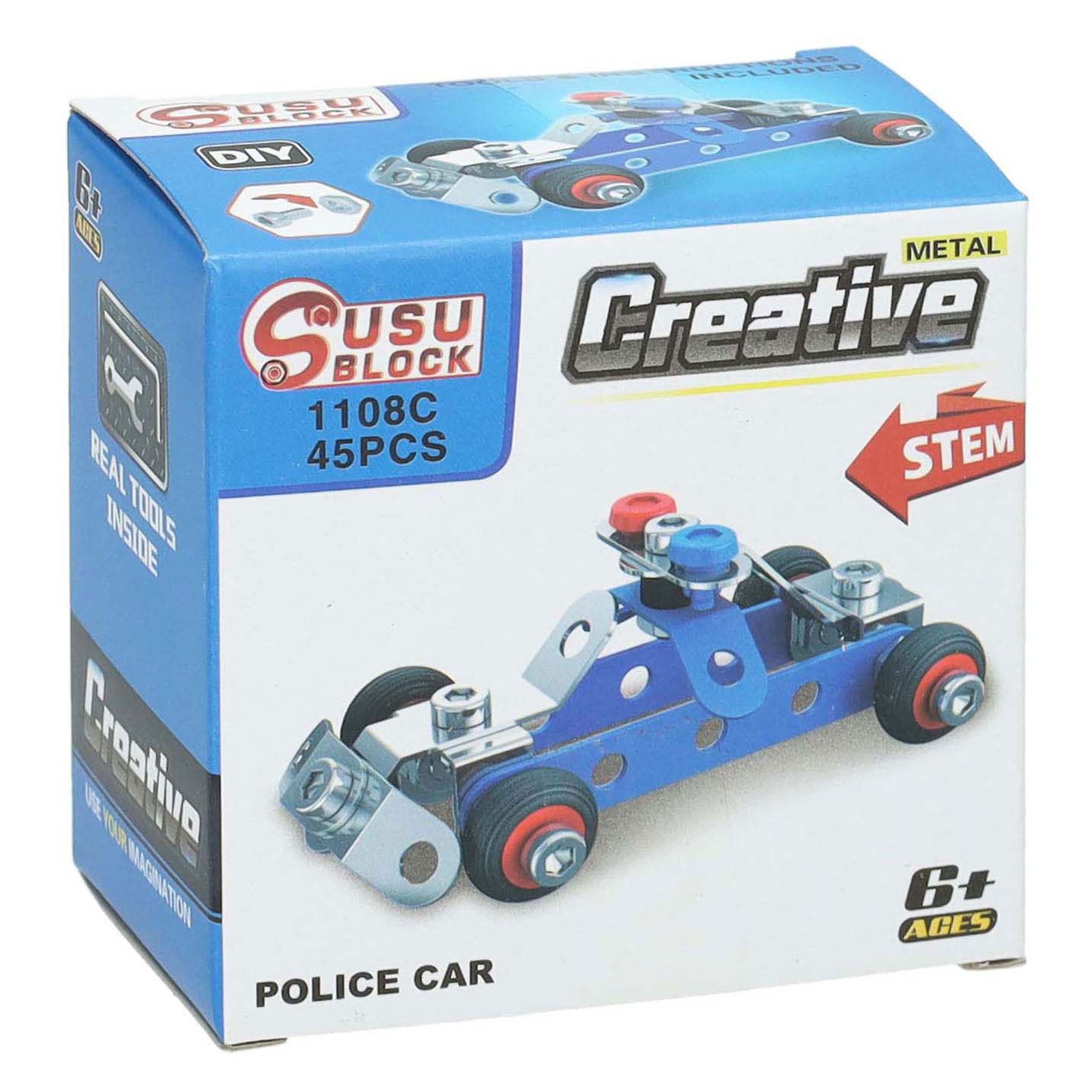 Veicolo della polizia in kit di costruzione in metallo